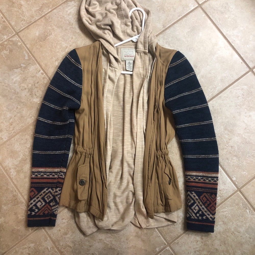 BKE Buckle Outerwear Jacket Layered Sweater